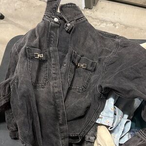Express Charcoal Denim Jacket